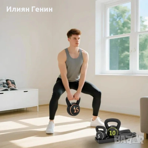 Комплект пудовки SPORTNOW, 3 пудовки 2.2 кг/4.5 кг/6.8 кг, снимка 7 - Фитнес уреди - 53461322