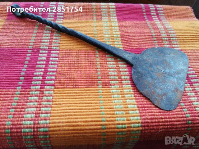 Старинна шпатула за пещ от ковано желязо , снимка 3 - Антикварни и старинни предмети - 36609119