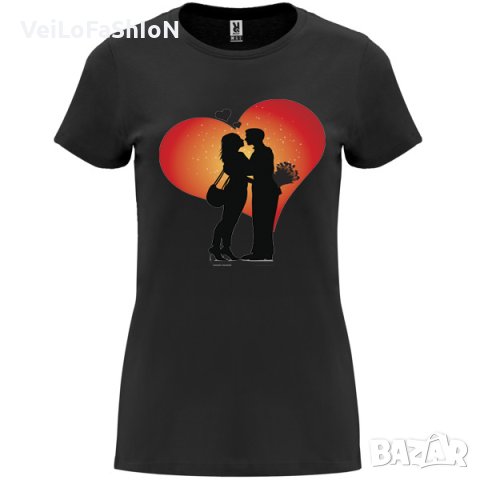Нова дамска тениска със Сърце (Love) в черен цвят, снимка 1 - Тениски - 44049433