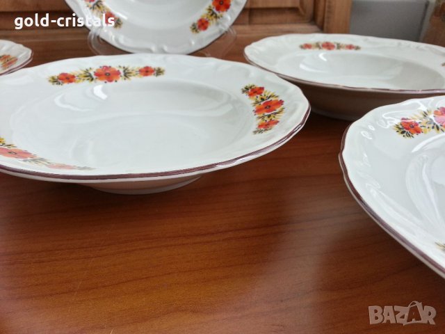Стар български порцелан чинии бароков стил, снимка 4 - Антикварни и старинни предмети - 33342982