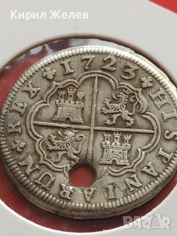 Сребърна монета 2 реала 1723г. Филип пети Мадрид Испания 12204, снимка 13 - Нумизматика и бонистика - 42987513