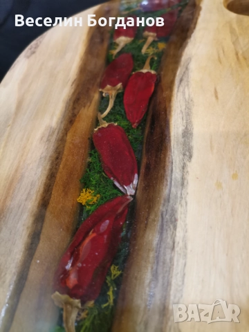 Дъска изработена от епоксидна смола и орех, снимка 4 - Други - 52809064