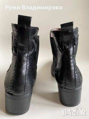 Черни боти Wonders, N 39/ 40, снимка 4 - Дамски боти - 53493807