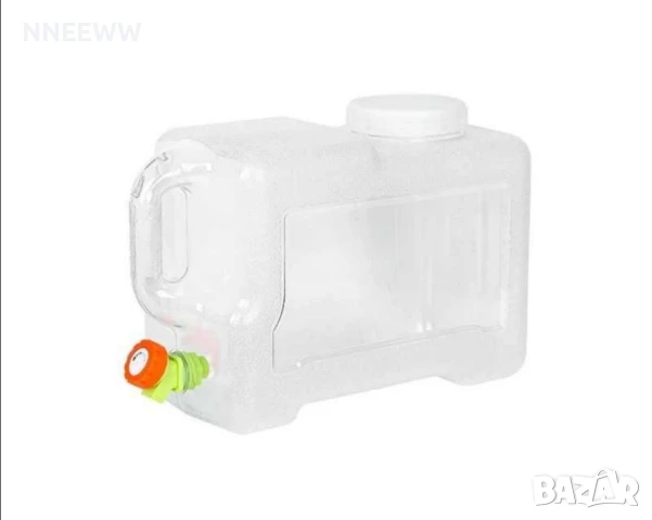 12l Прозрачна туба за вода с кранче за къмпинг, каравана, кемпер, ремарке