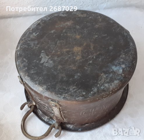 Бакъри: Много стар бакър, менче, с дръжки, орнаменти, антика, бакърче, , снимка 5 - Други - 36979393