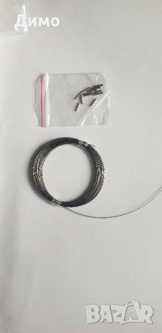 Метална струна 10м.поводи риболов,щука,лефер,баракуда,силиконирана комплект