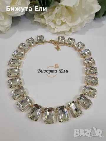 Колие бели кристали 