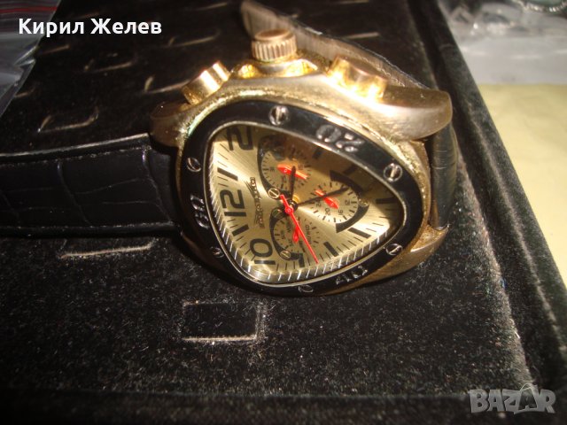 SARASTRO ДИЗАЙНЕРСКИ МАРКОВ МОДЕН ПОЗЛАТЕН ЧАСОВНИК с КАИШКА 21784, снимка 9 - Мъжки - 32714466