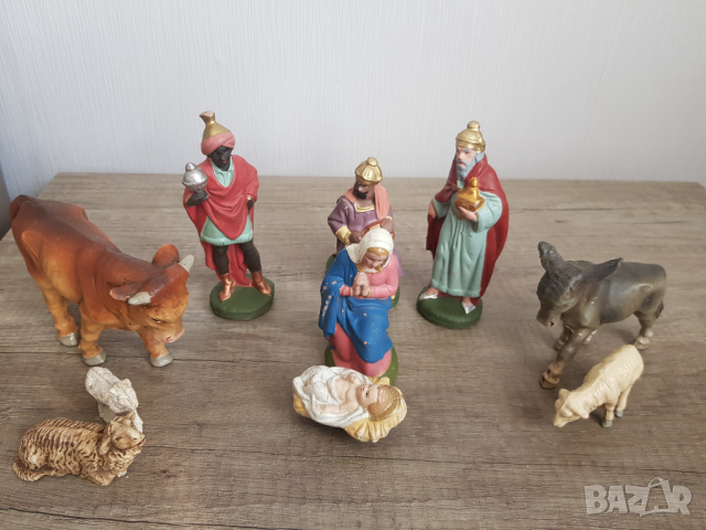 Стари фигури от сцена на Рождество Христово, снимка 9 - Колекции - 44911230