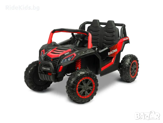 Офроуд акумулаторен автомобил AXEL – Червен, 4x4, с дистанционно и LED, снимка 3 - Детски велосипеди, триколки и коли - 49976691