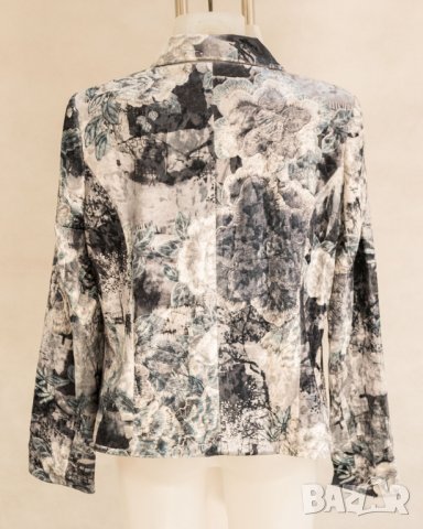 Дамско сако в сиви, сини и бели нюанси Margo Collection, снимка 3 - Сака - 38384038