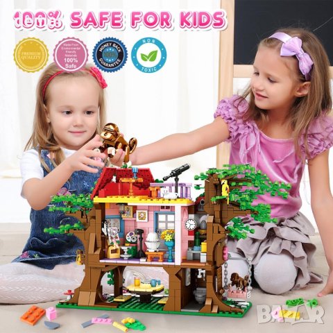 HOGOKIDS Комплект строител за деца 3-етажна къща на дърво - 840 БР., снимка 8 - Образователни игри - 43584707