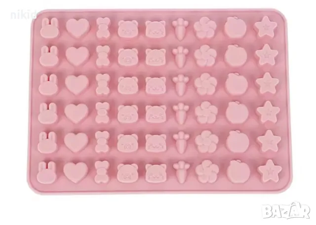 заек сърце мече звезда цвете морков малки силиконов молд форма желирани бонбони лед фондан шоколад, снимка 3 - Форми - 48771100