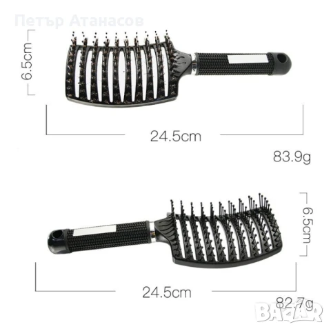 Масажна четка за коса, различни цветове/ Цвят: Според наличността в склада, снимка 1