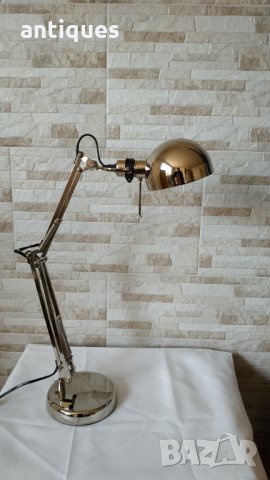Никелирана настолна лампа за бюро, снимка 7 - Антикварни и старинни предмети - 34443241