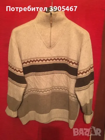 Бял зимен пуловер 2ХL