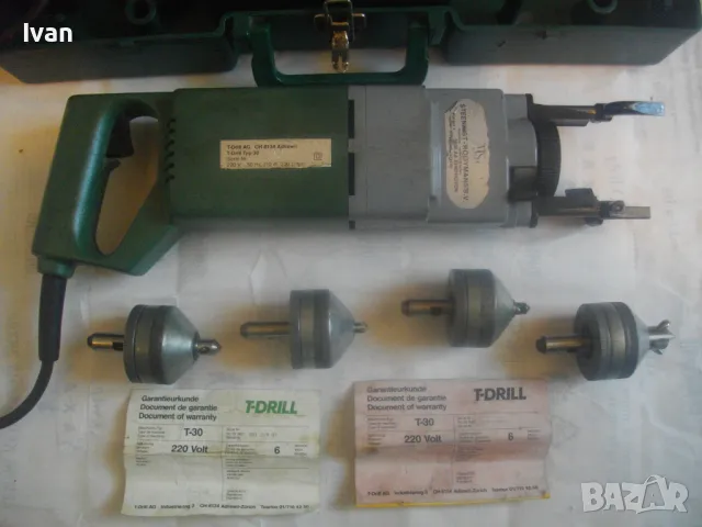 ЕЛ. МАШИНА ЗА ПРОБИВАНЕ И ФОРМОВАНЕ ЗА ТРОЙНИЦИ РАЗКЛОНЕНИЯ МЕДНИ ТРЪБИ T-DRILL T-30 ПЪЛЕН КОМПЛЕКТ, снимка 2 - Други инструменти - 50350069