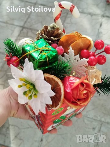 🎄🎁Ново🎁🎄Празнични кутия със сапунени цветя и декорация, снимка 4 - Коледни подаръци - 43250638