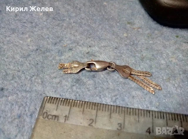СТАРА СРЕБЪРНА ЗАКОПЧАЛКА За КОЛИЕ ВЕРИЖКА ГРИВНА СРЕБРО 925 MADE in ITALY КАРАБИНКА За ЛАНЕЦ 49915, снимка 4 - Други - 49147491