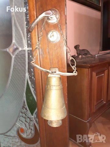Огромен бронзов чан с кован синджир звънец хлопка камбана, снимка 4 - Антикварни и старинни предмети - 43945798