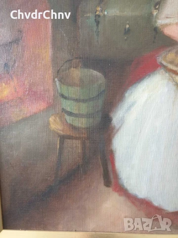 80x69см/голяма картина масло върху платно/женски портрет/Пепеляшка/дървена рамка, снимка 7 - Картини - 51176720