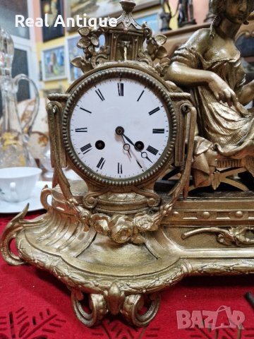 Прекрасен антикварен колекционерски френски каминен часовник - стил Луй 14.-1835 г , снимка 3 - Антикварни и старинни предмети - 43271579