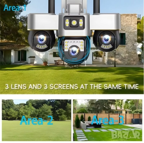 Камера за наблюдение със соларен панел V380Pro 4G, SIM карта, 18MP Full HD, 3 зони за наблюдаваниe, снимка 6 - IP камери - 52235537