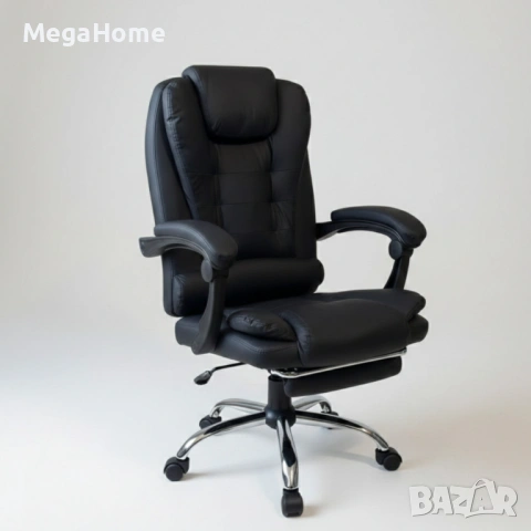 Ергономичен въртящ се офис стол с масаж и поставка за крака, снимка 6 - Столове - 53197371