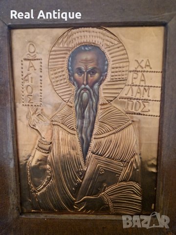 Уникална стара антикварна икона с меден обков , снимка 3 - Антикварни и старинни предмети - 43170063
