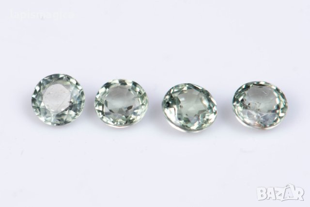 4 броя зелен сапфир 0.77ct 3mm нагряван кръгла шлифовка #4