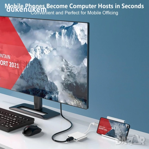 USB-C към HDMI адаптер 3-в-1 – 4K, PD 100W, USB 3.0, снимка 6 - Кабели и адаптери - 53241689