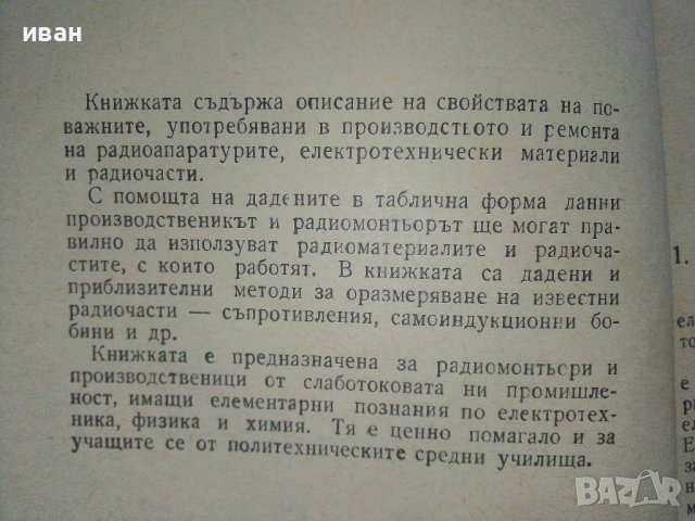 Радиоматериали и радиочасти - Г.Савов - 1961г., снимка 3 - Специализирана литература - 40312268