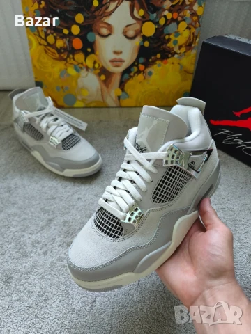 100% оригинални Jordan 4 Metallic Silver Размер 40 Номер Сребристи Сиви , снимка 3 - Маратонки - 51009067