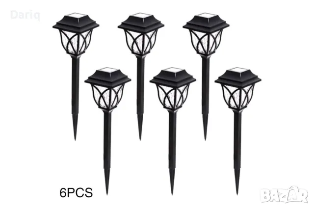 Комплект  6 броя соларни лампи за осветяване , снимка 1