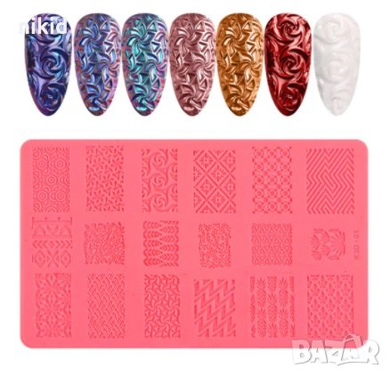 3D релефен силиконов молд шаблон печат за нокти маникюр карвинг