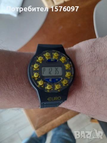 Електронен LCD часовник калкуратор/ конвертор за курс евро / лев или друга валута, снимка 6 - Мъжки - 53111817