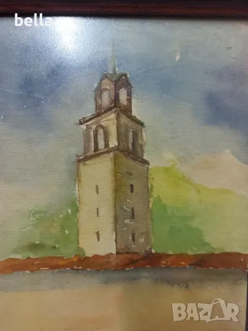 Стар авторски акварел антирефлексно стъкло красива дървена рамка подписан  Тодор Димитров  63 г , снимка 3 - Антикварни и старинни предмети - 49646558