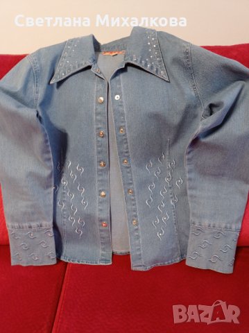 Красива дънкова риза, снимка 4 - Ризи - 35636579