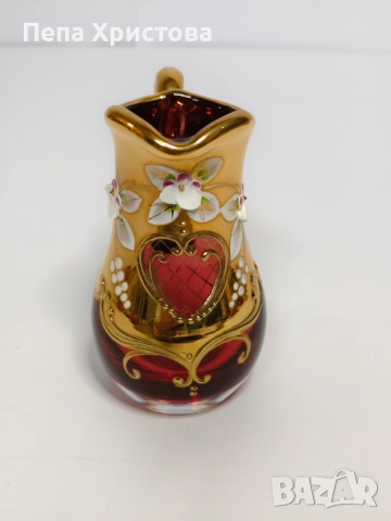 Сервиз за кафе от чехословашки червен кристал, снимка 13 - Сервизи - 53579070