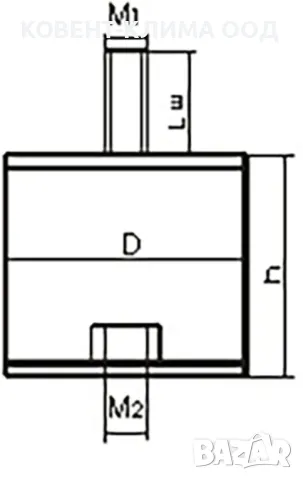Антивибрационен тампон с висока товароносимост М10 х Ф80 х Н36, снимка 4 - Резервни части за машини - 48310752