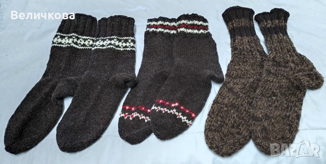 Коледни и обикновени, вълнени чорапи и терлици, ръчно плетени, снимка 18 - Ръчно изработени сувенири - 42677215