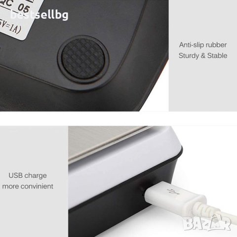 Акумулаторна кухненска везна бижутерска кантар 0.01 злато храна кафе, снимка 4 - Везни - 40190369