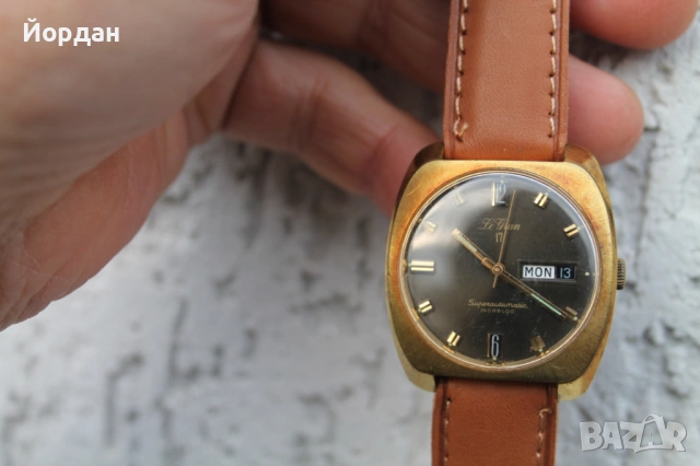 Швейцарски мъжки часовник ''Le Gran Superautomatic'' /17 камъка механизъм ета 1906/, снимка 13 - Мъжки - 53444732