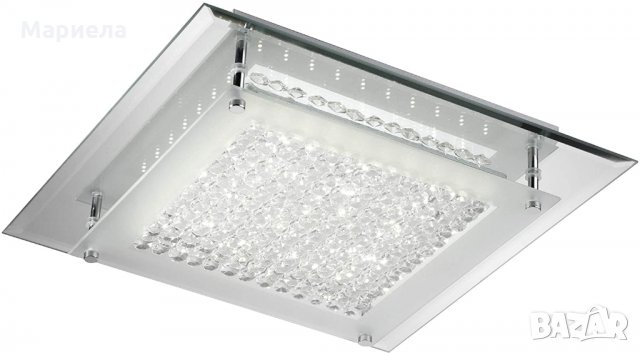 ONLI LED таванна лампа Интегрирана 18 W 4000 K Модерна с огледална основа, стъкло и кристал, хром, снимка 1 - Лампи за таван - 35260656