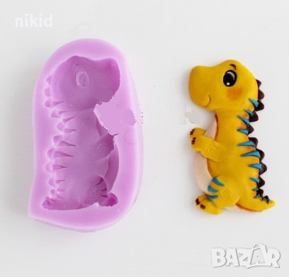 Прав динозавър силиконов молд форма фондан шоколад гипс декор 
