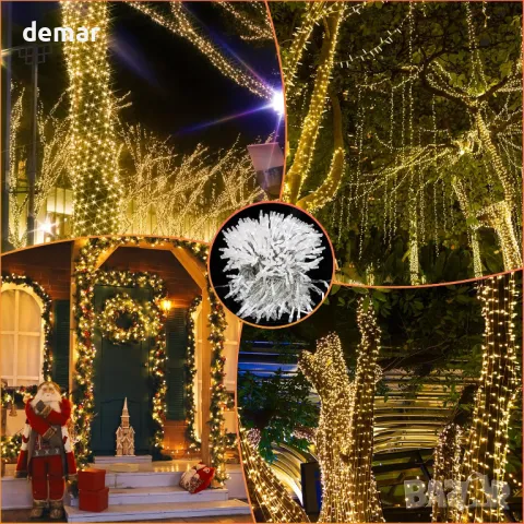 THKFUL Външни коледни приказни светлини, 50 метра 300LED, снимка 7 - Декорация за дома - 47980698