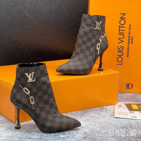 дамски боти на ток louis vuitton versace fendi , снимка 4 - Дамски боти - 50644735