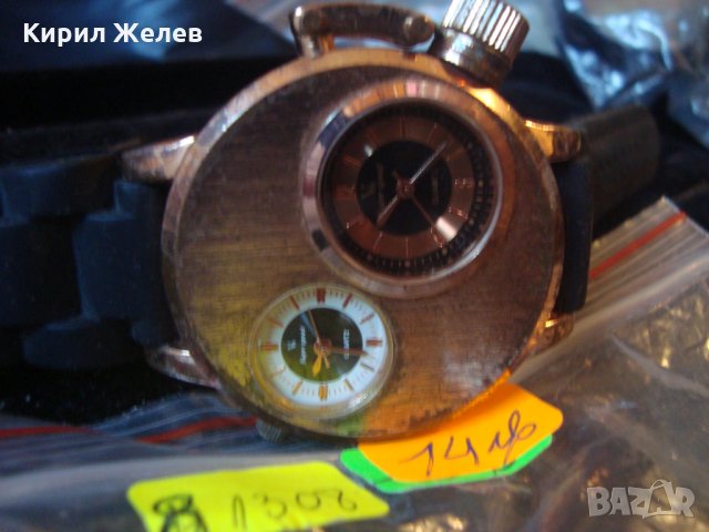 ВИНТИДЖ ЕФЕКТЕН КВАРЦОВ ВНУШИТЕЛЕН ПОЗЛАТЕН ЧАСОВНИК СИЛИКОНОВА КАИШКА МНОГО ФЕШЪН МОДЕЛ 81308, снимка 8 - Мъжки - 32912271