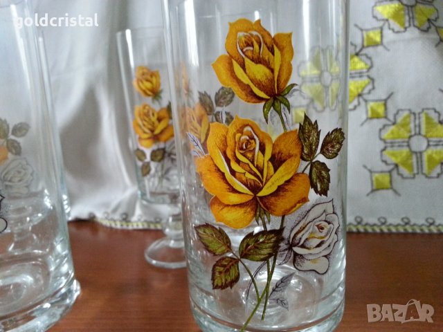 Ретро стъклени чаши , снимка 3 - Антикварни и старинни предмети - 40780674