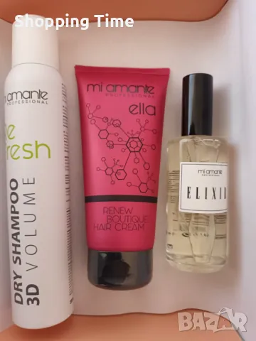 НОВ к-кт Mi amante крем, сух шампоан и еликсир за коса, Спиди/лично предаване, НАМАЛЕН на 100лв!